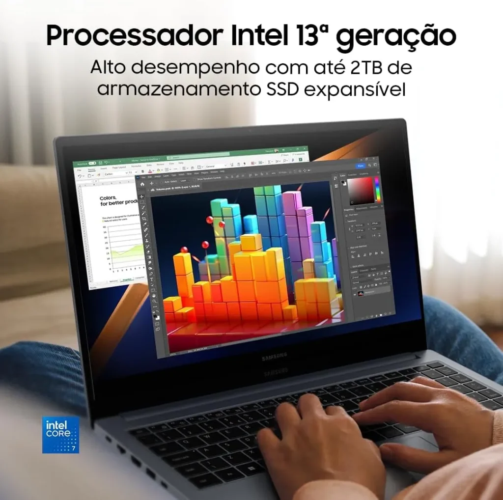 Notebook Samsung Galaxy Book4: Desempenho e Tela LED