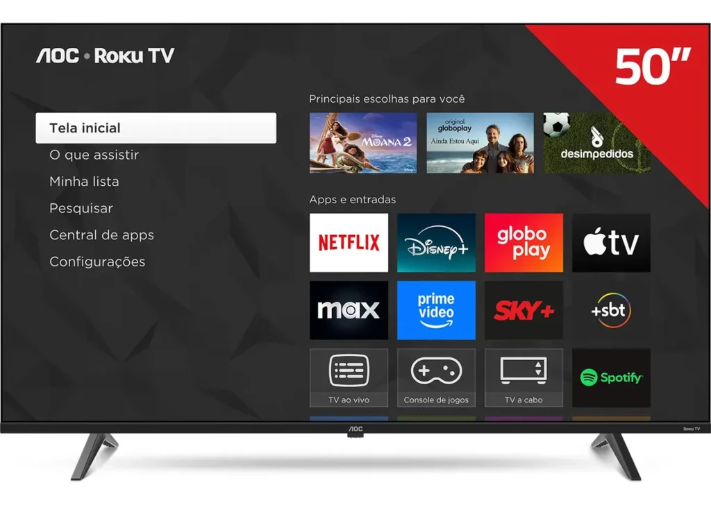 Smart TV Roku 50 4K UHD: custo-benefício e apps em destaque